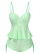 1940s Spaghetti Strap Eyelet Shell Tankini Set - vintage fashion, retro style