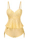 1940s Spaghetti Strap Eyelet Shell Tankini Set - vintage fashion, retro style