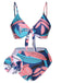 1940s Spaghetti Strap Print Swimsuit & Cover-Up — 1940s poolside glamour meets sun-drenched confidence