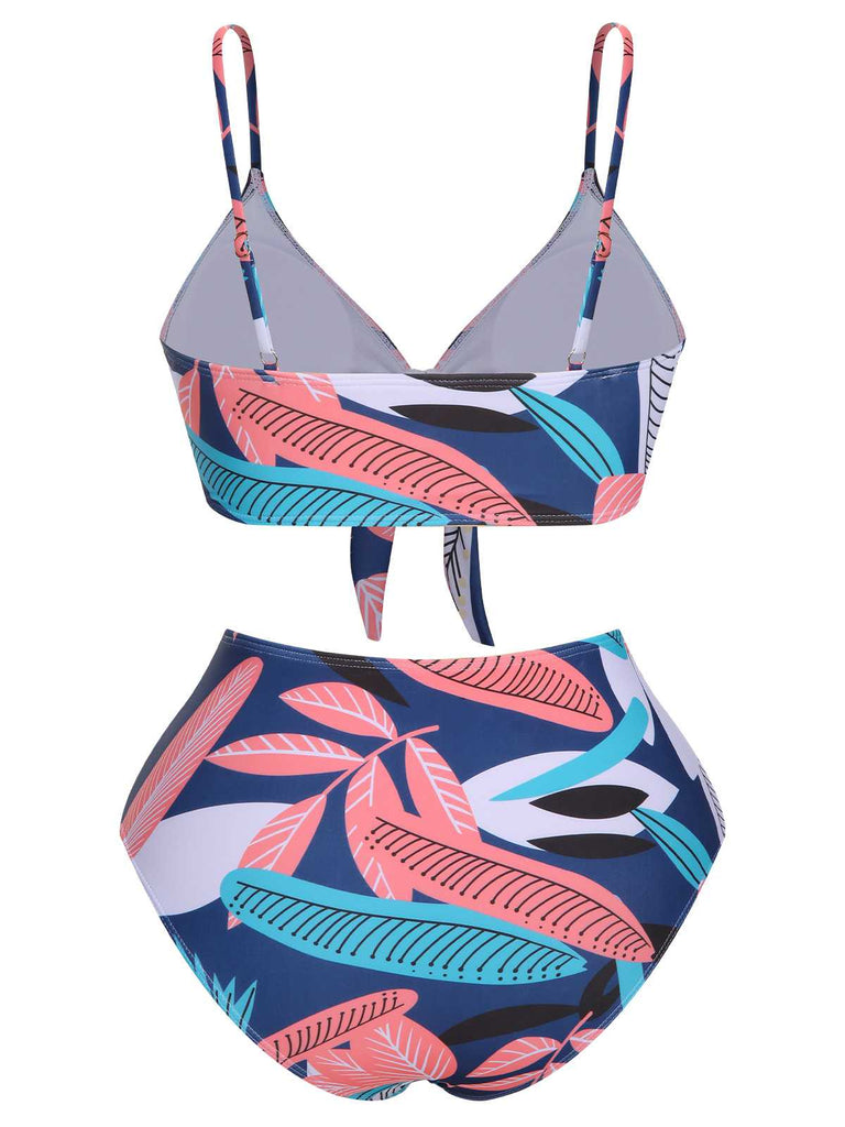This 1940s Spaghetti Strap Print Swimsuit & Cover-Up carries 1940s vacation dreams in every stitch