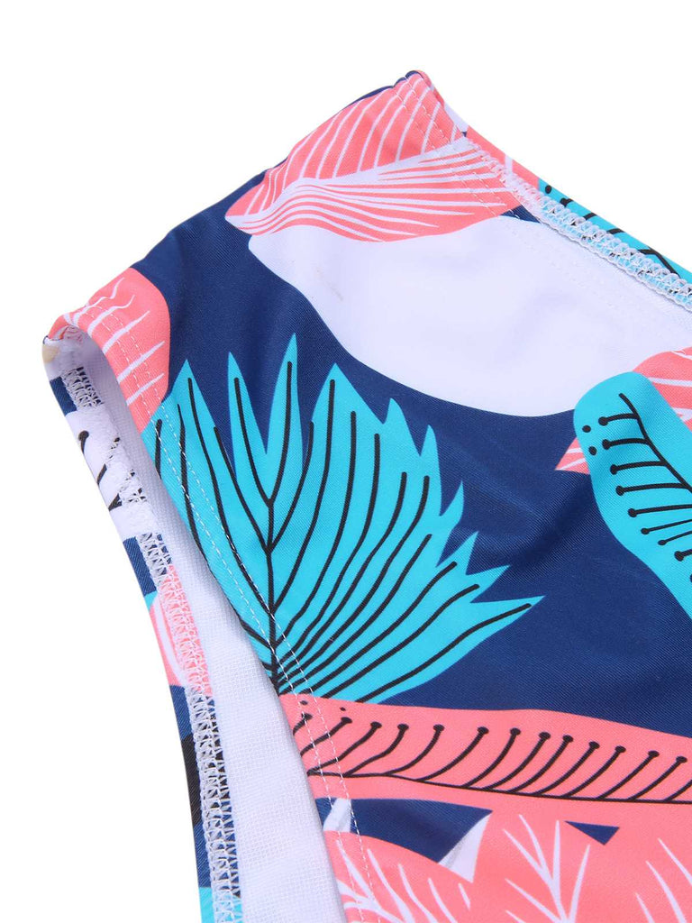 1940s Spaghetti Strap Print Swimsuit & Cover-Up: 1940s Riviera elegance, reimagined for her