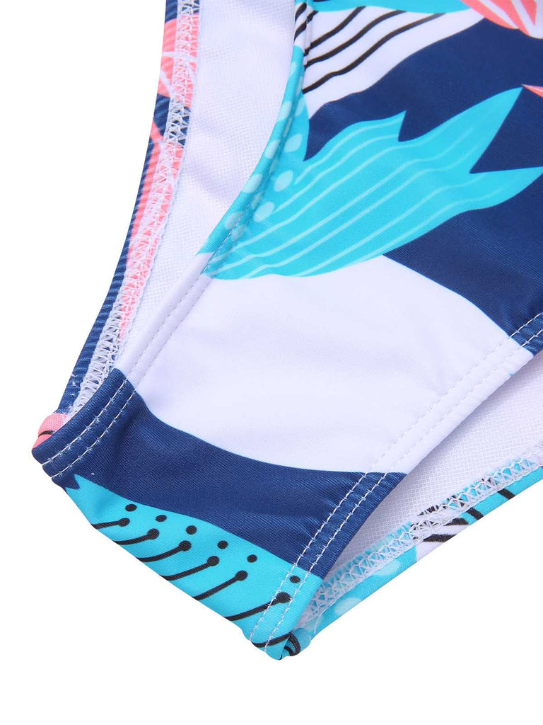 This 1940s Spaghetti Strap Print Swimsuit & Cover-Up carries 1940s vacation dreams in every stitch