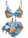 She's wearing 1940s Spaghetti Strap Print Swimsuit & Cover-Up and the whole beach remembers the 1940s