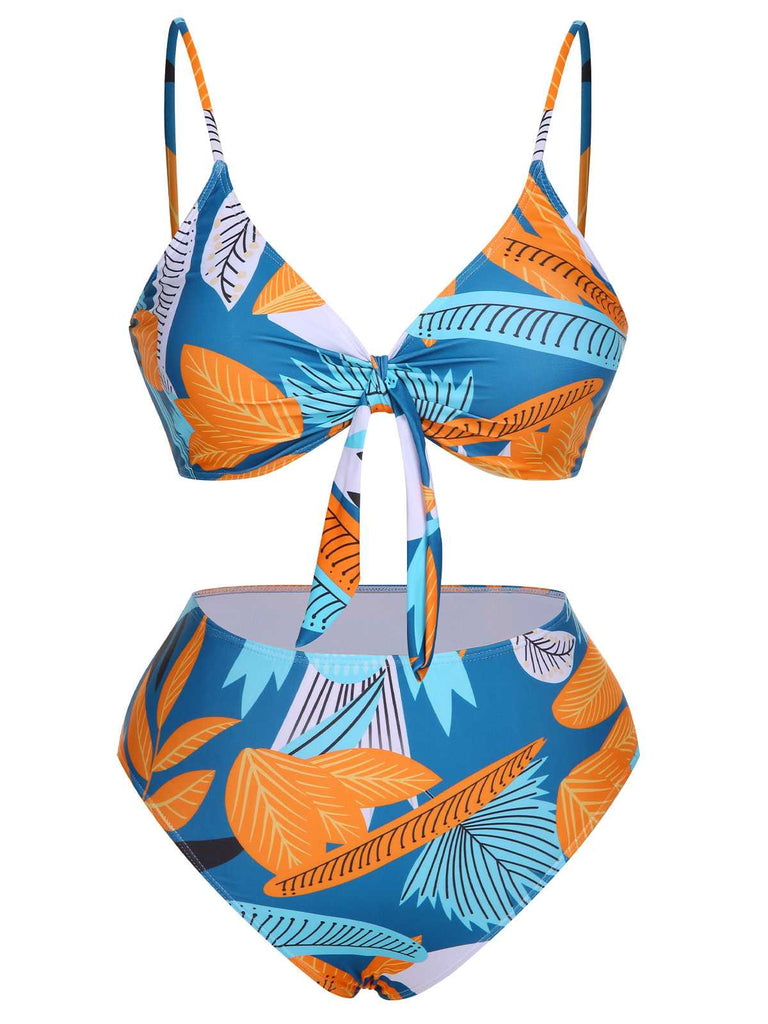 1940s Spaghetti Strap Print Swimsuit & Cover-Up: 1940s Riviera elegance, reimagined for her