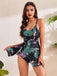 1940s Spaghetti Straps Floral Print Skirt Swimsuit — because 1940s glamour never goes out of style