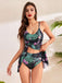 She's wearing 1940s Spaghetti Straps Floral Print Skirt Swimsuit and the whole beach remembers the 1940s