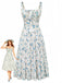 Elegant 1940s Vintage Floral Dress 2