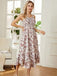 1940s Square Neck Irregular Floral Pleated Dress - vintage dress, retro fashion