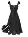 1940s Square Neck Polka Dot Ruffle Dress - vintage dress, retro fashion