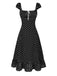 1940s Square Neck Polka Dot Ruffle Dress - vintage dress, retro fashion