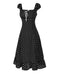 1940s Square Neck Polka Dot Ruffle Dress - vintage dress, retro fashion