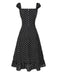 1940s Square Neck Polka Dot Ruffle Dress - vintage dress, retro fashion
