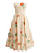 1940s Strapless Floral High Waist Swing Dress - vintage dress, retro fashion, rockabilly, pin-up fashion for vintage lovers