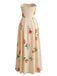 1940s Strapless Floral High Waist Swing Dress - vintage dress, retro fashion, rockabilly, pin-up fashion for vintage lovers