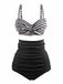 1940s Striped Colorblock Retro Bikini Set - vintage fashion, retro style