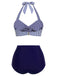 & 1940s Striped Halter Swimsuit Set - vintage swimsuit, pin-up style