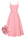 She slips into this 1940s U-Neck Spaghetti Strap Pleated Dress and suddenly it's a 1940s daydream