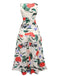 1940s V-Neck Floral Ruched Sleeveless Dress: where 1940s romance meets her modern spirit