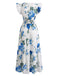 1940s Floral V Neck Ruffle Dress 5