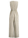 1940s V-Neck Striped Tie-Waist Sleeveless Jumpsuit - vintage jumpsuit, retro fashion
