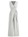 1940s V-Neck Striped Tie-Waist Sleeveless Jumpsuit - vintage jumpsuit, retro fashion