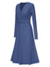 She slips into this 1940s V-Neck Wrap Waist A-Line Midi Dress and suddenly it's a 1940s daydream