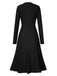She slips into this 1940s V-Neck Wrap Waist A-Line Midi Dress and suddenly it's a 1940s daydream