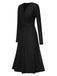 1940s V-Neck Wrap Waist A-Line Midi Dress: where 1940s romance meets her modern spirit