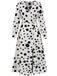 1940s Vintage Polka Dots Long Sleeve Slit Dress — a 1940s silhouette that turns sidewalks into runways