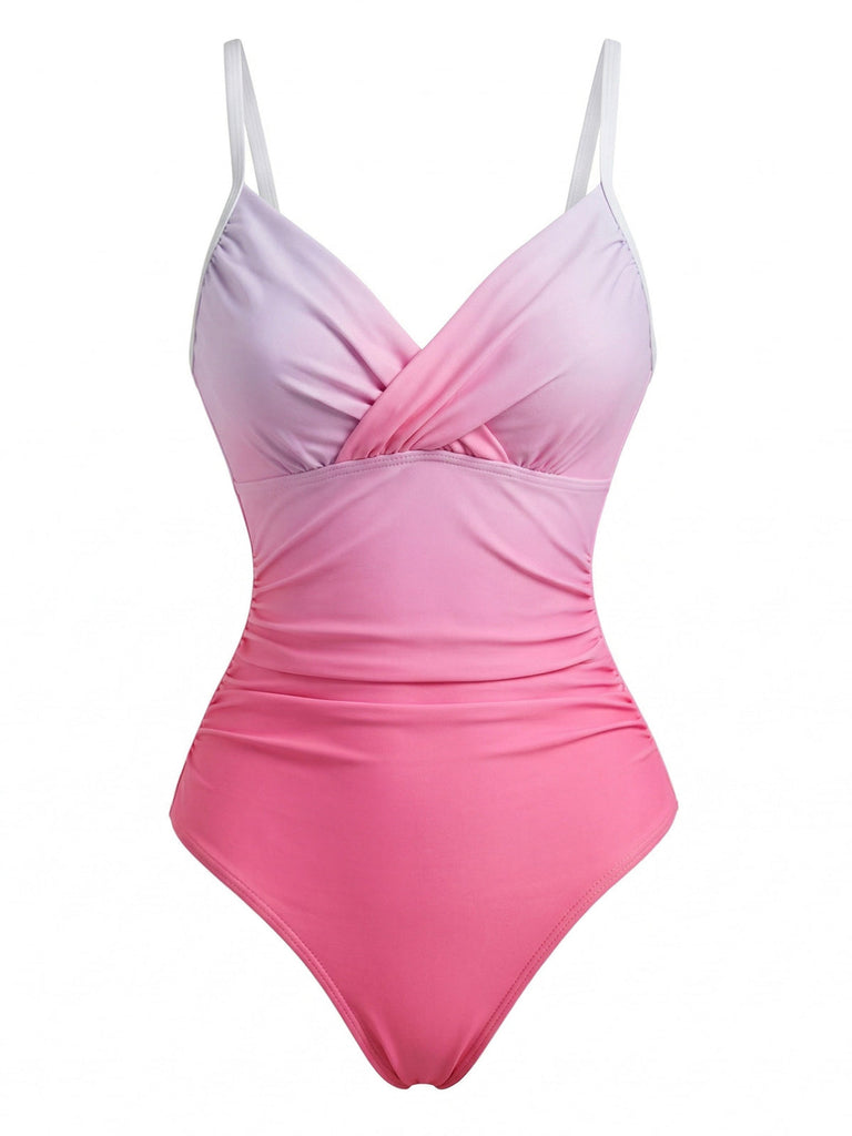 1940s Vintage Ruffle One Piece Swimsuit - vintage swimsuit, pin-up style