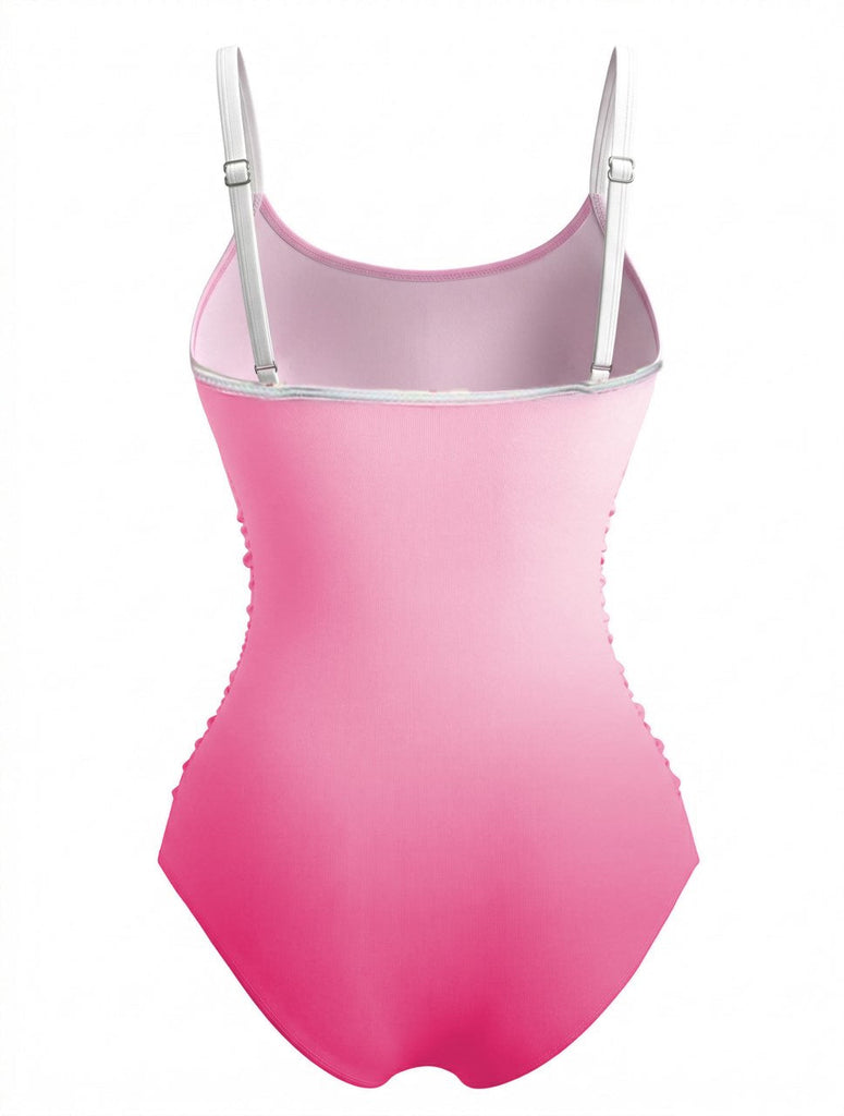 1940s Vintage Ruffle One Piece Swimsuit - vintage swimsuit, pin-up style