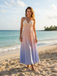 1940s Ombre Deep V-Neck Halter Dress, vintage dress, retro fashion - perfect for women who love vintage and retro fashion