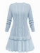 1940s Solid Cable Knit Pleated Hem Sweater Dress