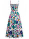 1940s Floral Ruffle Trim Spaghetti Strap Dress - vintage dress, retro fashion