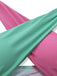Close-up of pink and green ribbed fabric