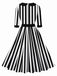 1950S Lapel Black & White Stripes Dress: where 1950s romance meets her modern spirit