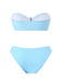 2PCS Blue 1950s Solid Starfish Bandeau Bikini Set & Cover Up - vintage fashion, retro style