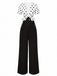 2PCS 1950s Deep V-Neck Polka Dots Top & Straight-Leg Pants - vintage fashion, retro style