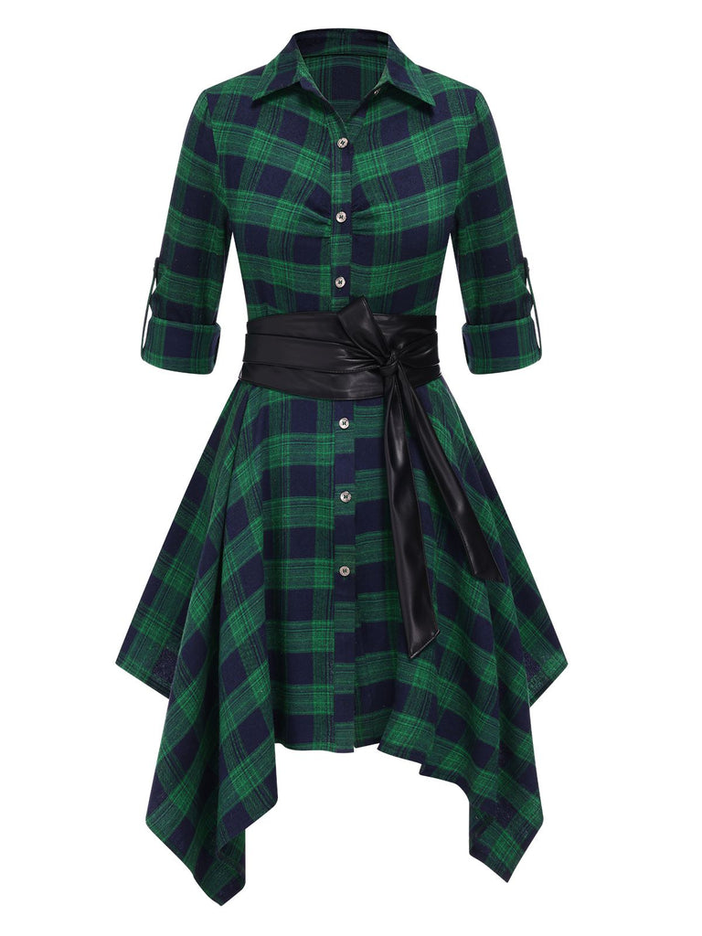 1950s 3/4 Sleeve Plaid Belt Dress | Retro Stage 1950s 3/4 Sleeve Plaid Belt Dress | Retro Stage