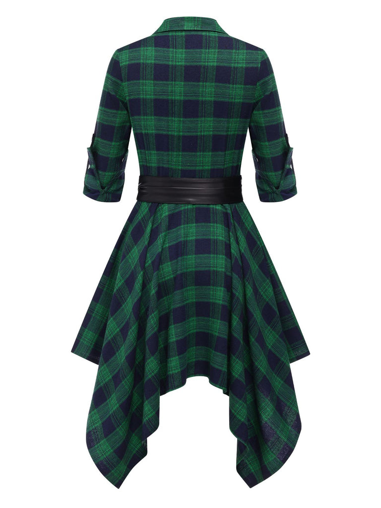 1950s Sleeve Plaid Belt Dress | 1950s | vintage dress, retro fashion