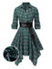 1950s 3/4 Sleeve Plaid Belt Dress: timeless style reimagined