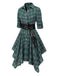 1950s 3/4 Sleeve Plaid Belt Dress: timeless style reimagined