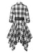 1950s 3/4 Sleeve Plaid Belt Dress: timeless style reimagined