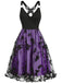 1950s 3D Butterfly Embroidered Patchwork Dress - vintage dress, retro fashion, rockabilly