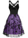 1950s 3D Butterfly Embroidered Patchwork Dress - vintage dress, retro fashion, rockabilly