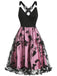 1950s 3D Butterfly Embroidered Patchwork Dress - vintage dress, retro fashion, rockabilly
