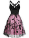 1950s 3D Butterfly Embroidered Patchwork Dress - vintage dress, retro fashion, rockabilly