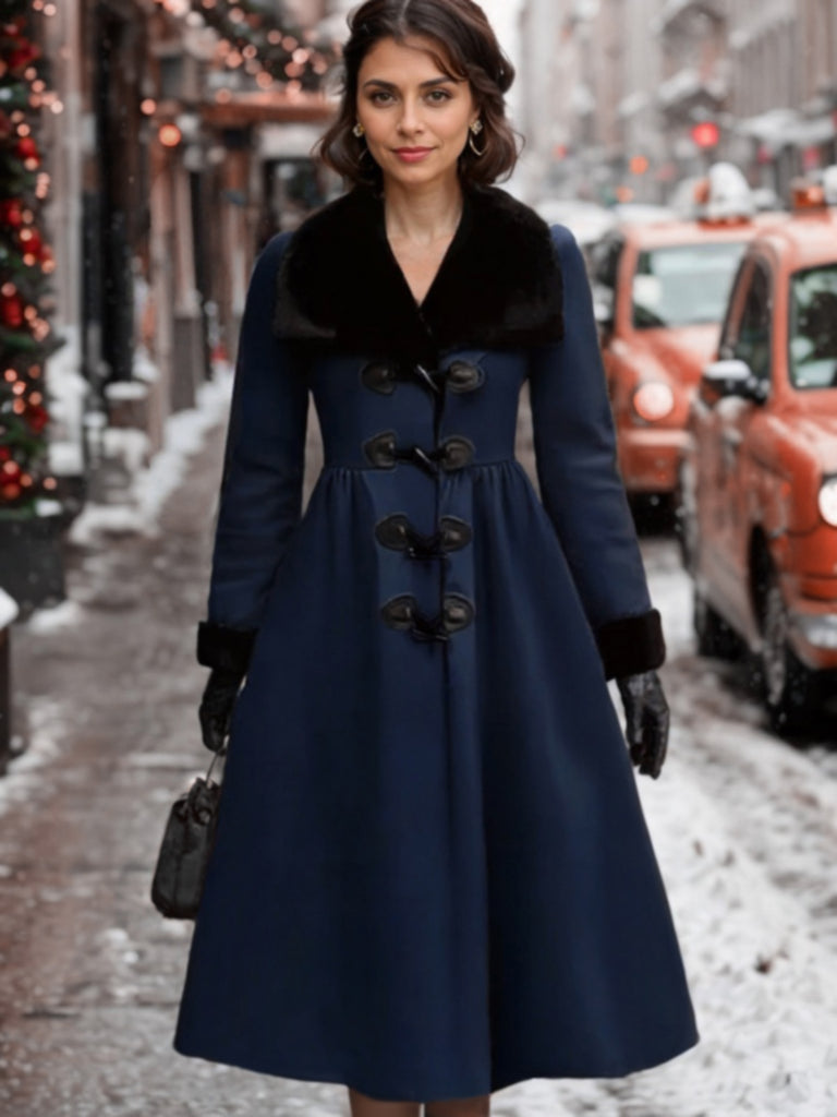 This 1950s And Fur Collar Coat is her armor of 1950s elegance