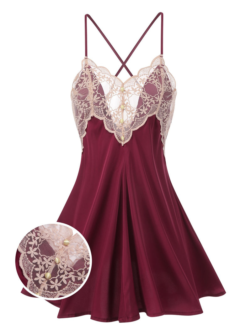 satin lace night dress 1950s Back Straps Nightdress 15BF23 Size:Medium / UK-AU 10 / US 6 romantic vibe to your Painted Antique Dresser |