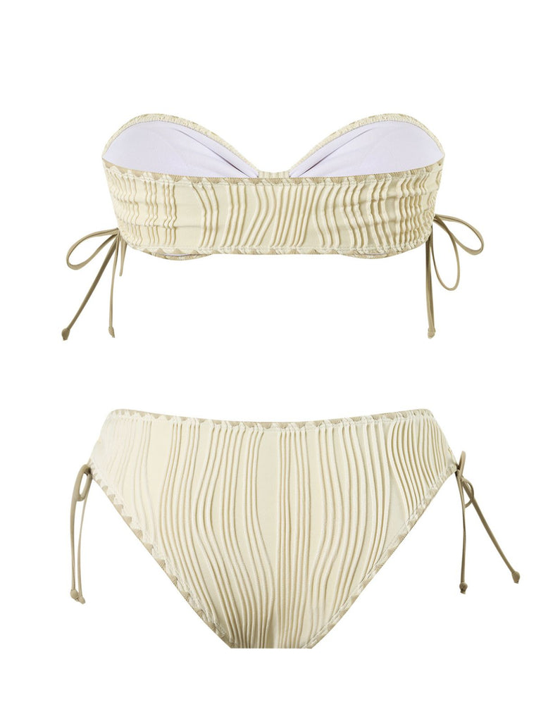1950s Bandeau Sand-Ripple Jeweled Starfish Bikini Set - vintage fashion, retro style